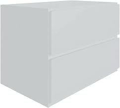 Starlight Canyon Home White Bedroom Nightstand, 1 Drawer, Folding Door, Engineered Wood, Modern Design, Matte White Lacquer Finish, Single Piece Furniture