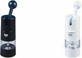 Kuhn Rikon 8.5" x 2.25" Black and White Ceramic Ratchet Grinder Bundle for Salt, Pepper and Spices
