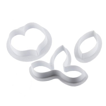 3 Piece Pansy Orchid Cutter Set by Martellato – 30 x 30 x 30 cm, Plastic, White, Model 40-W030