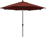 California Umbrella 11' Round Aluminum Market Umbrella, Crank Lift, Auto Tilt, Bronze Pole, Sunbrella Spectrum