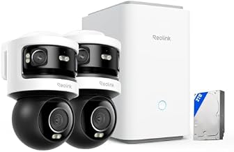 REOLINK Home Hub Pro with 2X OMVI 3i WiFi, Triple-Lens All-in-One Security System with 2TB HDD,10MP 180° Panoramic + 8MP 4K Pan-Tilt, Max. 16TB Local Storage