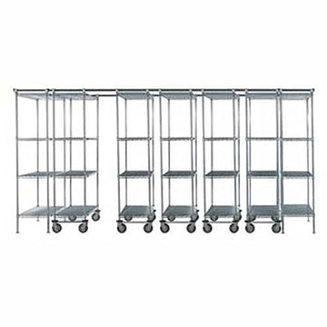 7 Unit Space TRAC Storage Shelving by Nexel – 18"L x 72"W x 86"H, Alloy Steel, Chrome, Model B2177921