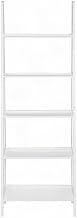 Furnifact Rubberwood Ladder Bookshelf with Five Open Shelves, Tall Bookcase and Book Shelf Shelving Unit for Living Room or Office, White