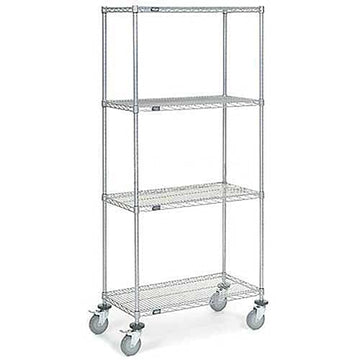 Chrome Wire Shelf Truck by Nexel – 36"L x 18"W x 80"H, Steel, Chrome, Model C18367PCB4