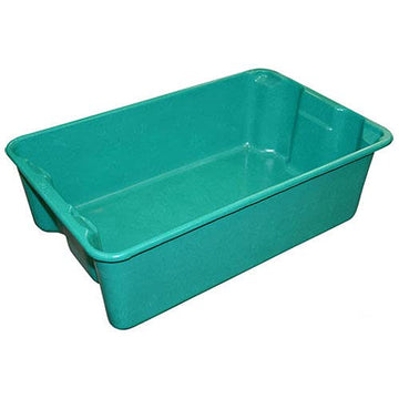 Molded Fiberglass Nest and Stack Tote - 19-3/4" x 12-1/2" x 6" Green - Lot of by MFG Tray – Polyester, Green, Pack of 12, Model 780308-5170