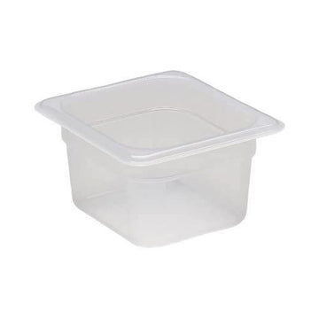 Translucent Food Pan Sixth Size - 4" deep by Cambro – 4" High, 1.5 liters, Plastic, Translucent, Model 64PP190