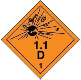Accuform TDG Placard: Hazard Class 1 - (TCP104MG50)