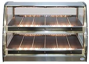 SandenVendo Commercial Food Warmer Countertop 48" Open Hot Food Display Merchandiser, 208V, 2 adjustable heated shelves, 51.5" X 31.2" X 27.8", 203lbs, UL, NSF