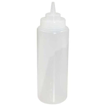 Squeeze Wide Mouth Bottle (1 Dozen) by CRESTWARE – 32 Ounces, 32.0 fluid_ounces, Plastic, Clear, Model SB32CW (1 dz.)