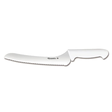 Pro-Grip, Santoprene, Softgrip, 9" Bread, Offset Knife, White, large by Dynamic – 9", Carbon Steel, Bread, Model 60011