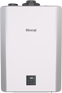 Rinnai RX130iN Condensing Smart Sense Tankless Water Heater | 7.1 GPM, 130k BTU, Smart Sense Supports Natural Gas or Propane, and Indoor/Outdoor, Endless Hot Water, Save Space