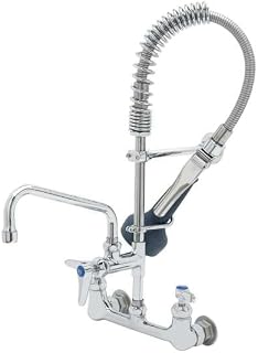 T&S Brass Mini-PRU: 8" Wall Mount, B-0108 & Swivel, 8" Swing Nozzle, Ceramas, Lever Handles, Bracket