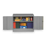Desk Height Storage Cabinet by Tennsco – 36" W x 30" H x 18" D, Alloy Steel, Light Gray, Model 3018-LGY