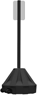 Plasticade Roll-A-Post Portable Sign Post with 60" Power Post Plastic Signpost, Designed for Schools, Sidewalks or Parking Lots, Durable and Resistant to Weathering, Black Base with Black Post