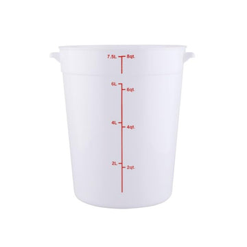 CAC Poly Round White Polypropylene Container FS3P-8W 8 Quart by CAC China – Polycarbonate (PC), Pack of 99