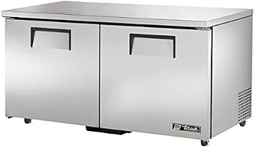 True TUC-60F-ADA-HC ADA Compliant 60" Two Section Undercounter Reach-in Freezer, Solid Doors