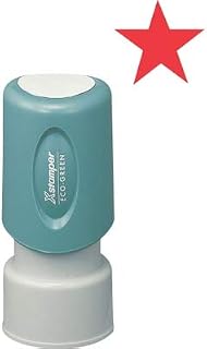 Xstamper Pre-Inked Stamp - STAR Design Stamp - 0.63" Diameter - Red