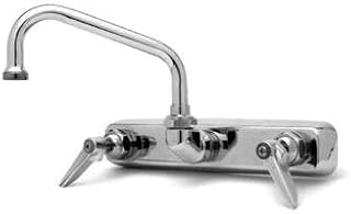 T&S Brass B-1125-LNM Work Board Faucet, Wall Mount, 8" Centers, Lever Handles, Less Nozzle (Pack of 6)
