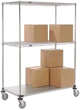 Nexel Open Sided Wire Exchange Truck, 2 Wire, 1 Galvanized Shelf, 800 Lb Cap, 48x18x69