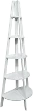Furnifact White Bookcase with 5 Shelves, Sturdy Wooden Frame, Spacious Storage, Elegant Design, Ideal for Home or Office Organization