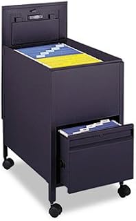 Safco Locking Mobile Tub File with Drawer FILE,TUB,LTR SIZE,BK (Pack of2)