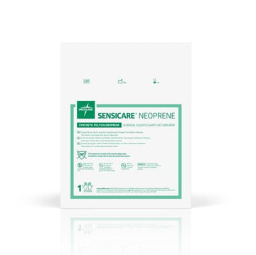 SensiCare Neoprene Surgical Gloves by Medline – Free size, Light Brown, Model MSG6365H