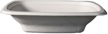 KITCH24/7 Square Molded Fiber Bowls, White, 16 oz, Microwave Safe, PFAS-Free, 400 per Case