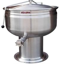 Crown DP-60F Direct Steam Stationary Kettle with 60 Gallon Capacity, Full Jacket & Pedestal Base