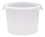 Plastic Round Food Storage Container with Bail Handle by Rubbermaid Commercial Products – 2 Qt. w/ Bail, 2.0 quarts, Polyethylene, White, Model FG572000WHT