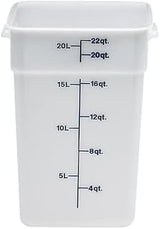 Cambro 22 Qt. CamSquare Food Storage Container, 11 1/4-inch L x 12 1/4-inch W x 15 3/4-inch H, White (22SFSP148)