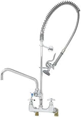 T&S Brass Big-Flow Pre-Rinse Unit: 8" Wall Mount, 14" Nozzle, ADF, Spray Valve, Inlet Supply Nipples
