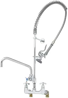 T&S Brass Big-Flow Pre-Rinse Unit: 8" Wall Mount, 14" Nozzle, ADF, Spray Valve, Inlet Supply Nipples