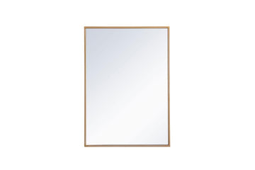 Wyn 20x28 Metal and MDF Mirror Medicine Cabinet in Brass by Elegant Decor – Small, Engineered Wood, Brass, Model MR572028BRS