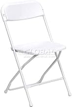 Plastic Folding Chair, 800 lbs. Capacity, White - Lot of 10