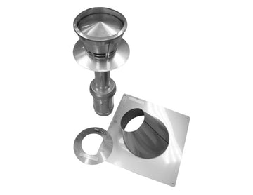 Concentric Vertical Vent Kit by Noritz – Stainless Steel, Silver, Model CVK-V-1-F