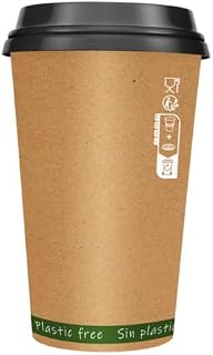 PacknWood ZEN Kraft Paper Cup without Plastic | Eco-Friendly Kraft Paper | Biodegradable Cup | Compostable PaperCup - 8oz (D: 3.1in” H: 3.6in”) - 1000 pcs