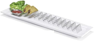 G.E.T. 4-81828 Mini Taco Holder, Stainless Steel, Holds 11-12 Tacos, 15" x 2" x 1", Case of 12