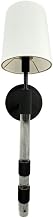 House of Troy WL308-BLK 1 Light Knurled Wall Sconce-23 Inch Tall and 6 Inch Wide, Finish Color: Black