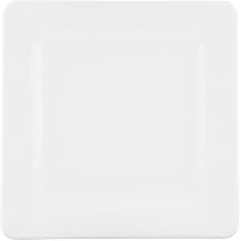 Elite Global Solutions 7" White Square Pebble Creek Melamine Square Plate | Dishwasher safe, Shatterproof, Restaurant service, Great for Entrees, Salads, Desserts and Appetizers