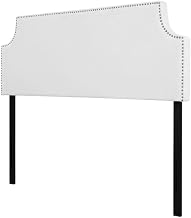 Furnifact Upholstered Vinyl Full Headboard with Sturdy Frame, Smooth Vinyl Cover, Easy Installation, Elegant Design for Bedroom Decor, Comfortable Support