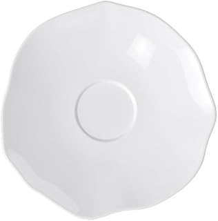 Villeroy & Boch Pura coffee saucer, approx. 16 x 15.5 x 2 cm, pure white, dishwasher safe and microwave safe, flowing shape, premium bone porcelain, made in Germany