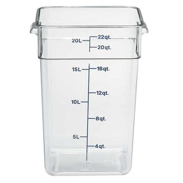Square Container 22 Quart Capacity by Cambro – 22 QT Pack of 6, 22.0 quarts, Plastic, Clear, Pack of 6