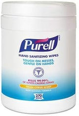 PURELL Sanitizing Hand Wipes, 6 X 6 3/4, White, 270/Canister, 6 Canisters/Carton