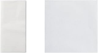 120072 Linen-Like Select Dinner Napkin, 17" Length x 17" Width, White, 1/8 Fold (Case of 300) & 046118 Linen-Like Select Beverage Napkin, 1/4 Fold, 10" Length x 10" Width