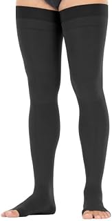 JOBST forMen Dotted Thigh High 30-40 mmHg Compression Socks, Open Toe, X-Large