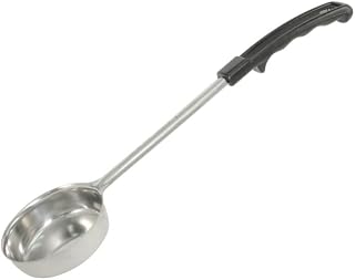 CAC Stainless SPCS-2K Solid Portion Spoon with Black Handle 2 oz.