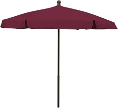 Fiberbuilt 7.5' Hex Garden Patio Umbrella 6 Rib Push Up Champagne Bronze with Burgundy Vinyl Coated Weave Canopy
