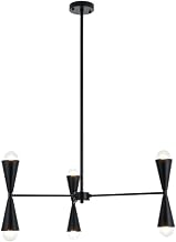 Cade 6-Light Mid-Century Metal Pendant in Black