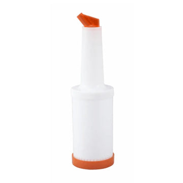 Orange Spout & Lid 1 Quart Liquor & Juice Multi Pourer-PPB-1O by Winco – one-size, 1.0 quarts, Plastic, White, orange