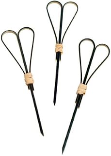 Black Bamboo Skewer with Looped Heart Design (Pack of 100), PacknWood - Natural Bamboo Picks Appetizer Skewers (3.94") PK209BBFOTSY10